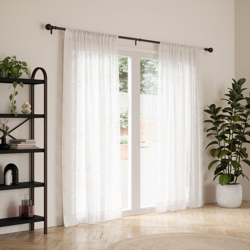 Single Curtain Rods | color: Eco-Friendly Matte-Black | size: 72-144" (183-365 cm) | diameter: 1" (2.5 cm)