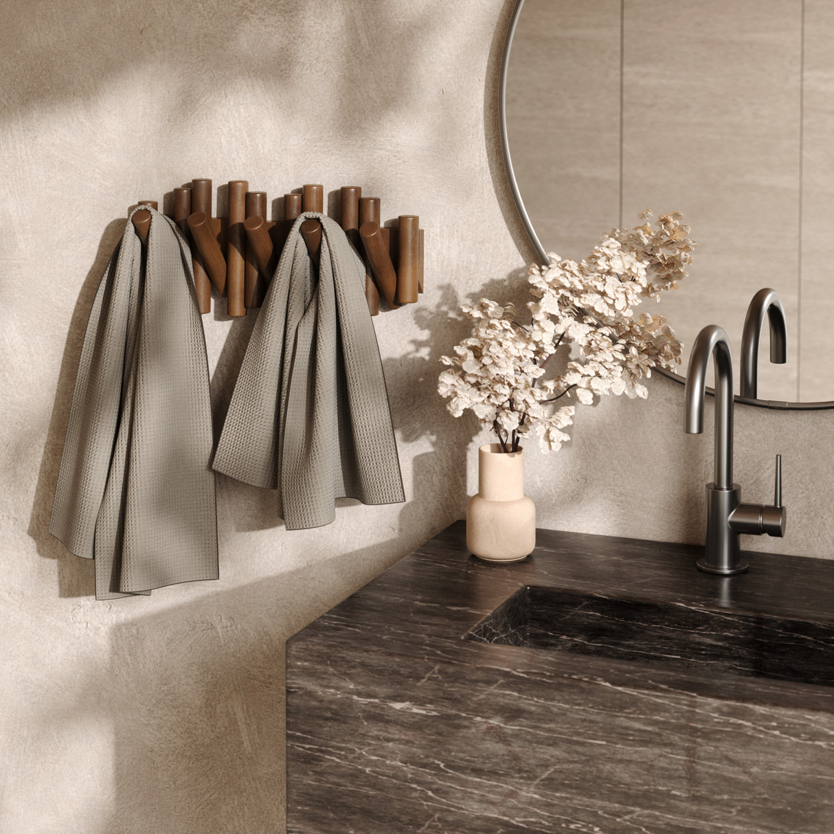 Wall Hooks | color: Aged-Walnut | size: 5-Hook