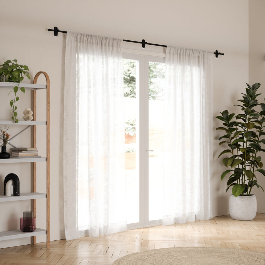 Single Curtain Rods | color: Matte-Black | size: 28-48" (72-122cm approx) | diameter: 5/8" (1.6cm approx)