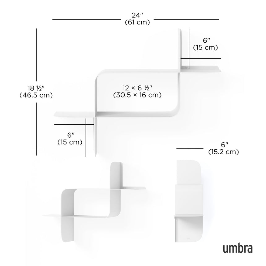 Shelves & Magazine Racks | color: White | size: 2-Pack