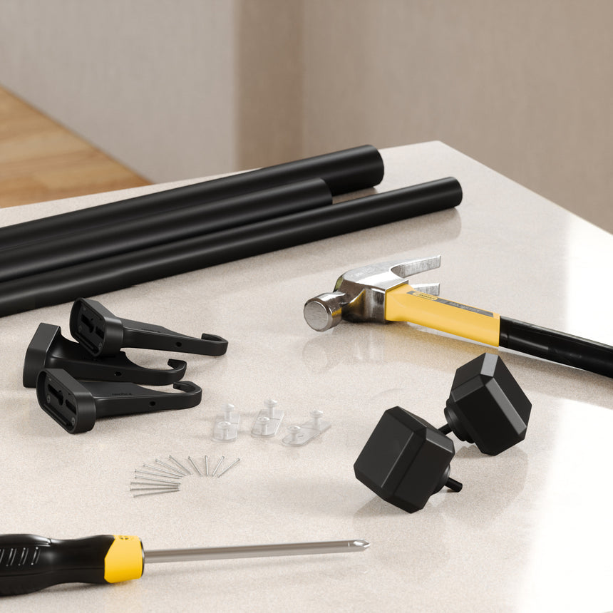 | color: Matte-Black | size: 42-120" (107-305 cm) | diameter: 1" (2.5 cm)