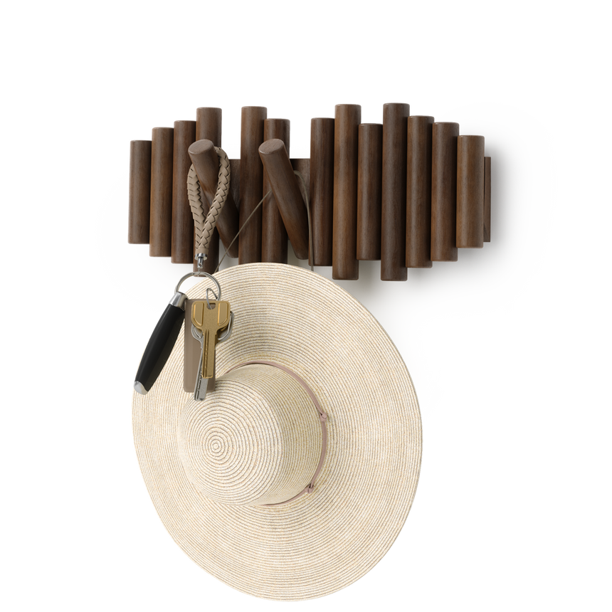 Wall Hooks | color: Aged-Walnut | size: 5-Hook