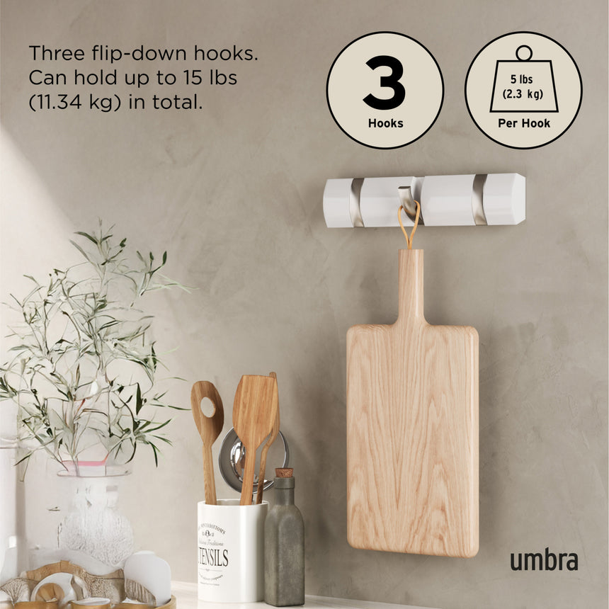 Wall Hooks | color: White-Nickel