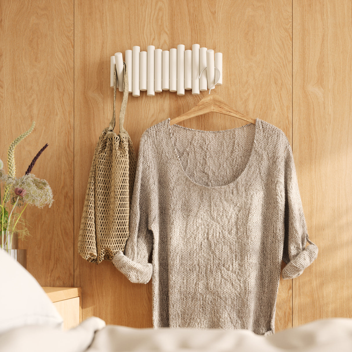Wall Hooks | color: White | size: 5-Hook