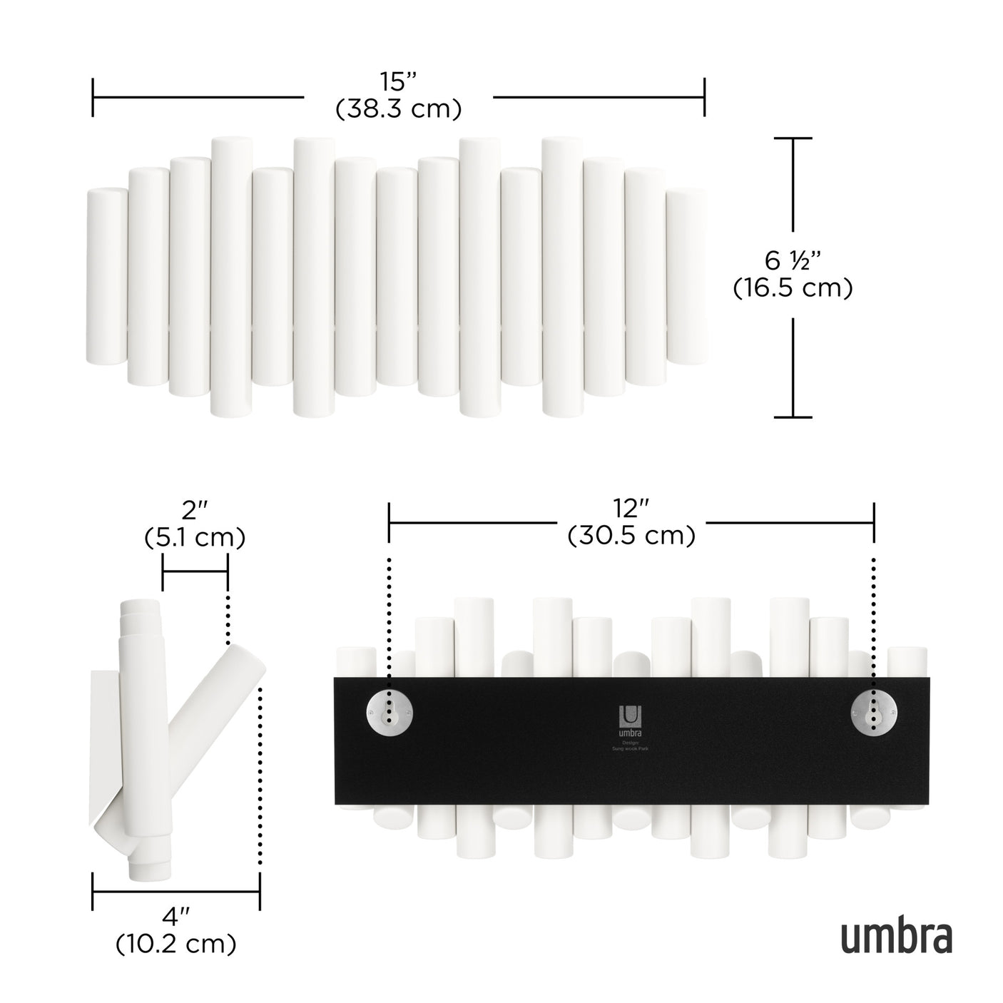 Wall Hooks | color: White | size: 5-Hook