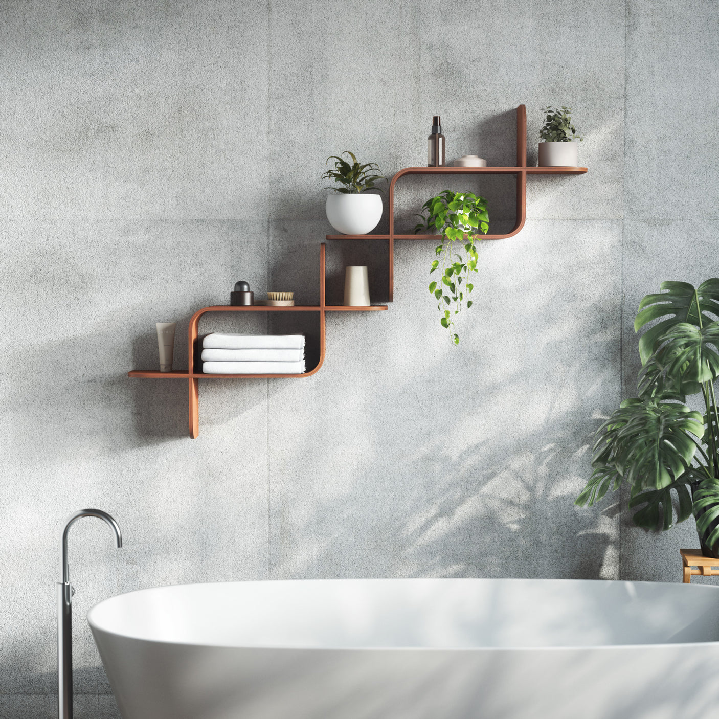 Shelves & Magazine Racks | color: Light-Walnut
