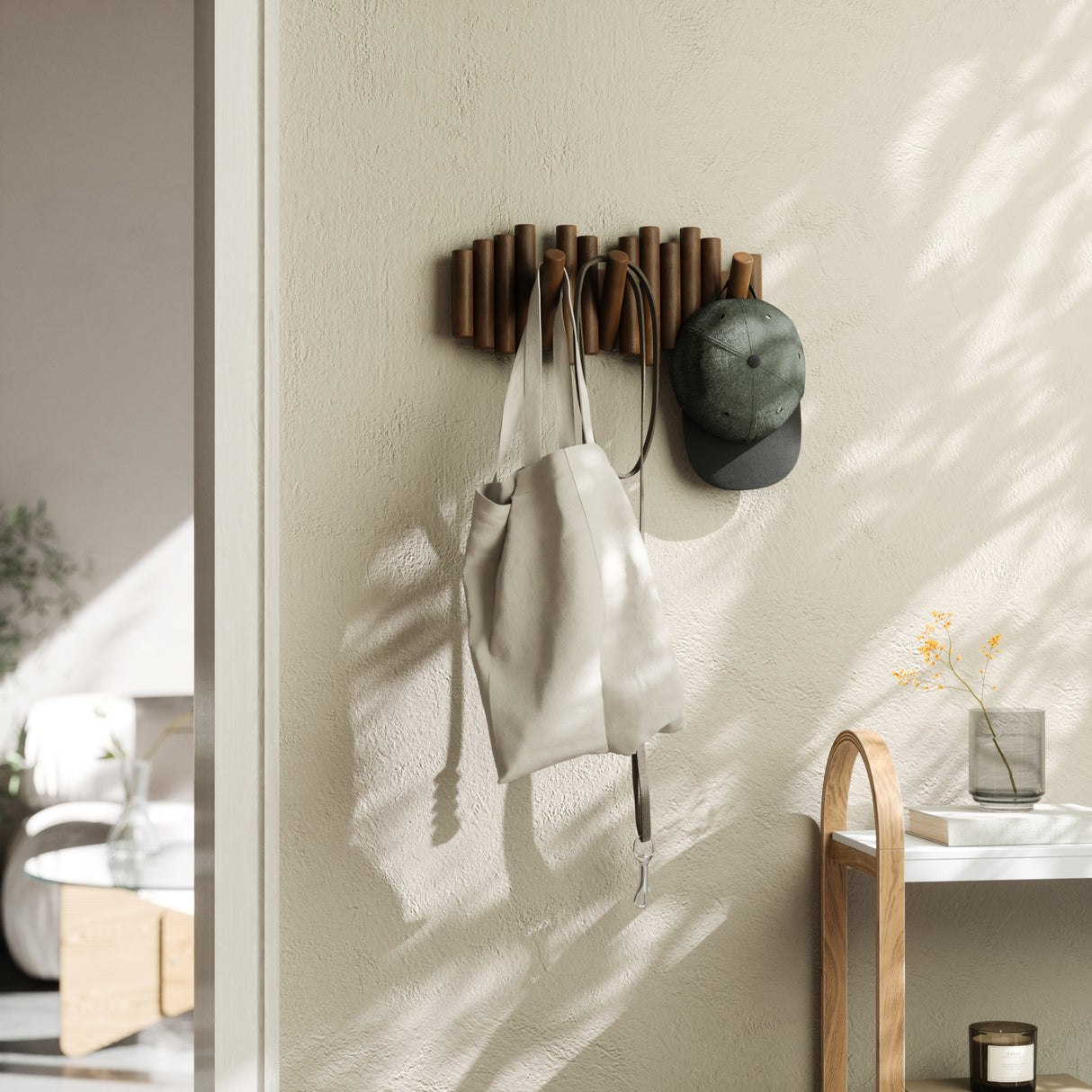 Wall Hooks | color: Aged-Walnut | size: 5-Hook | Hover