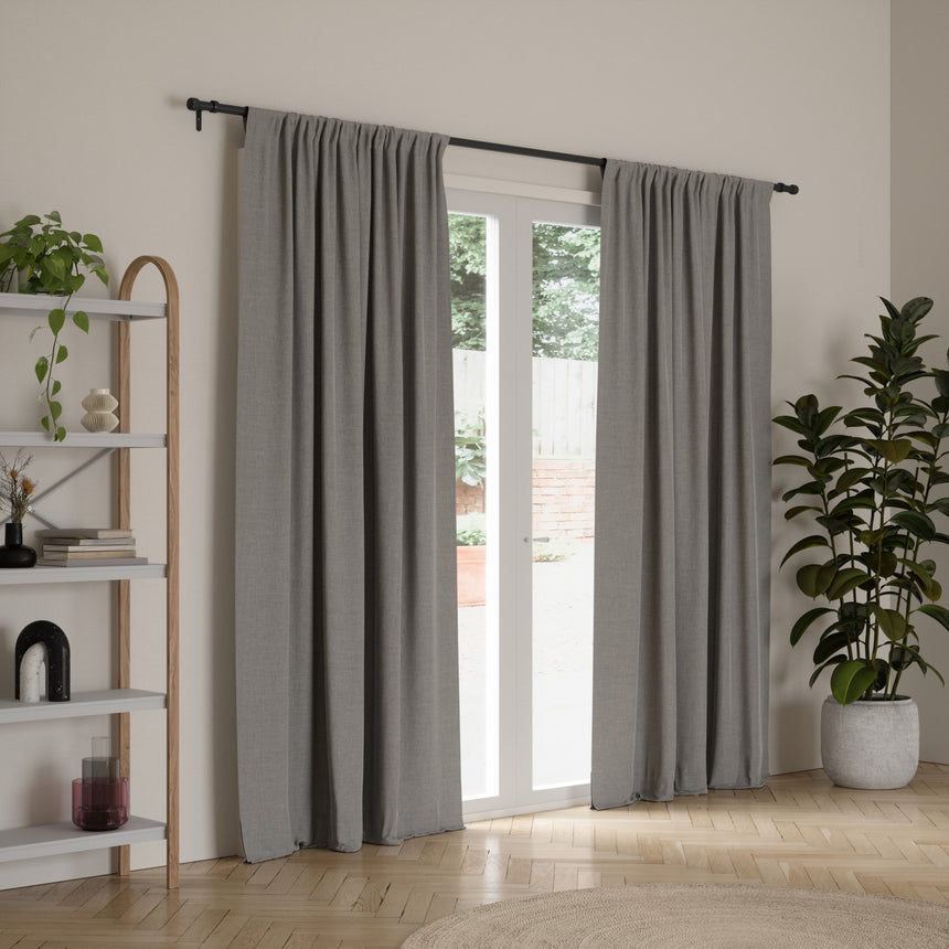 Single Curtain Rods | color: Matte-Black | size: 36-66" (91-168 cm) | diameter: 1" (2.5 cm)