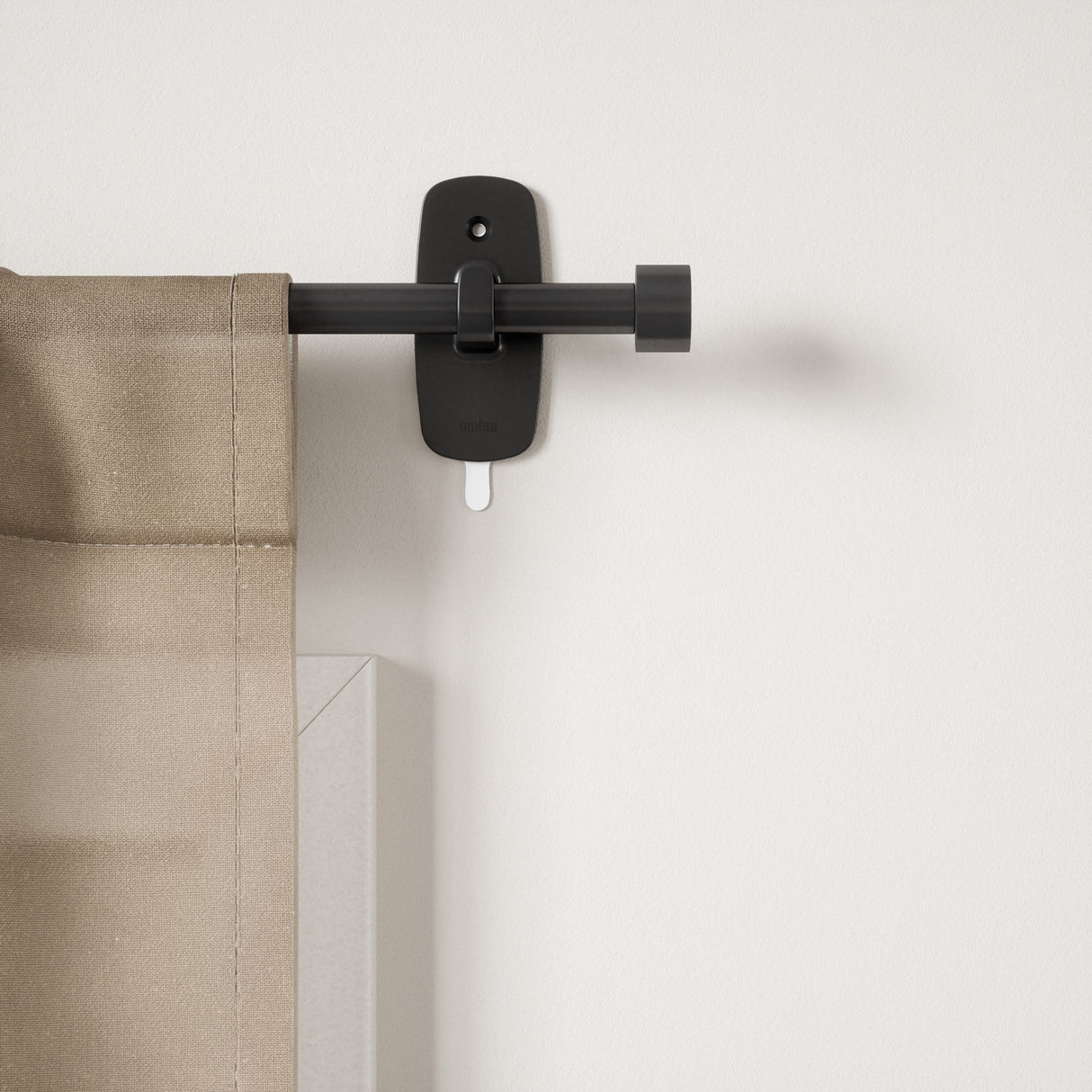 Single Curtain Rods | color: Matte-Black | size: 16-28" (41-71 cm approx) | diameter: 5/8" (1.6cm approx)