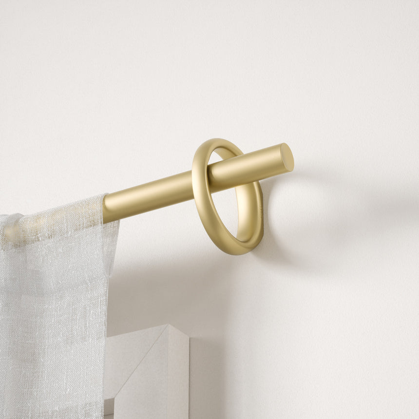 Single Curtain Rods | color: Gold | size: 42-120" (107-305 cm) | diameter: 1" (2.5 cm)