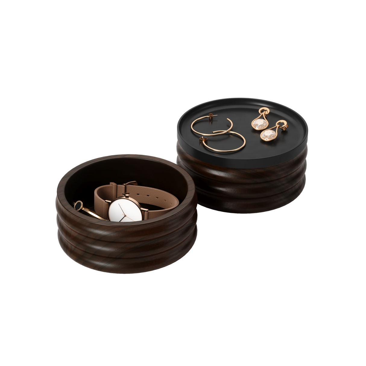 Jewelry Boxes | color: Black/Walnut