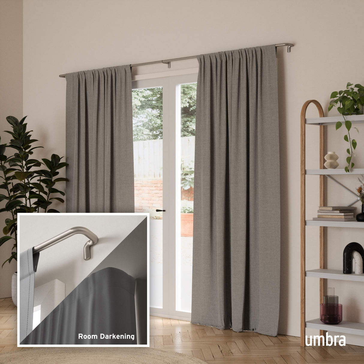 Single Curtain Rods | color: Matte-Nickel | size: 30-84" (76-213 cm) | diameter: 3/4" (1.9 cm)