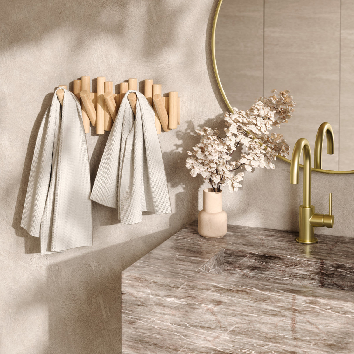 Wall Hooks | color: Natural | size: 5-Hook