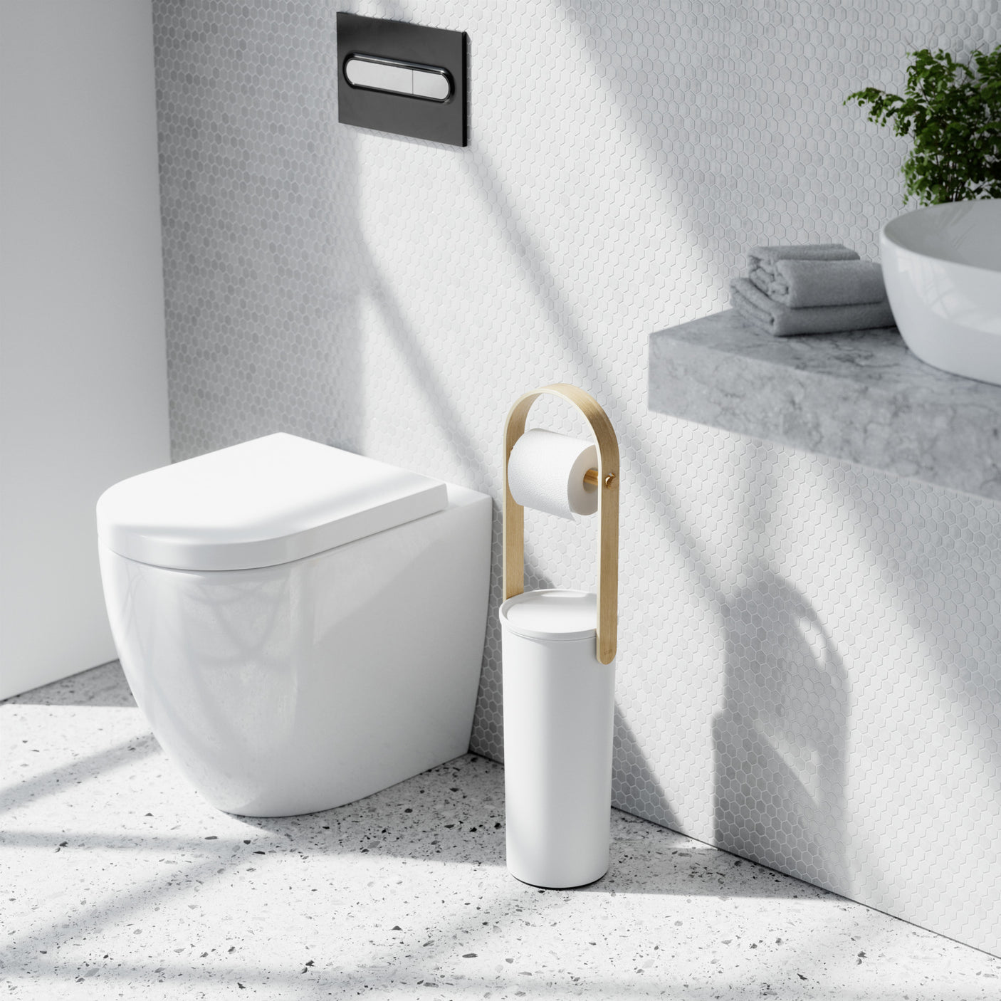 Toilet Paper Stands | color: White-Natural | Hover