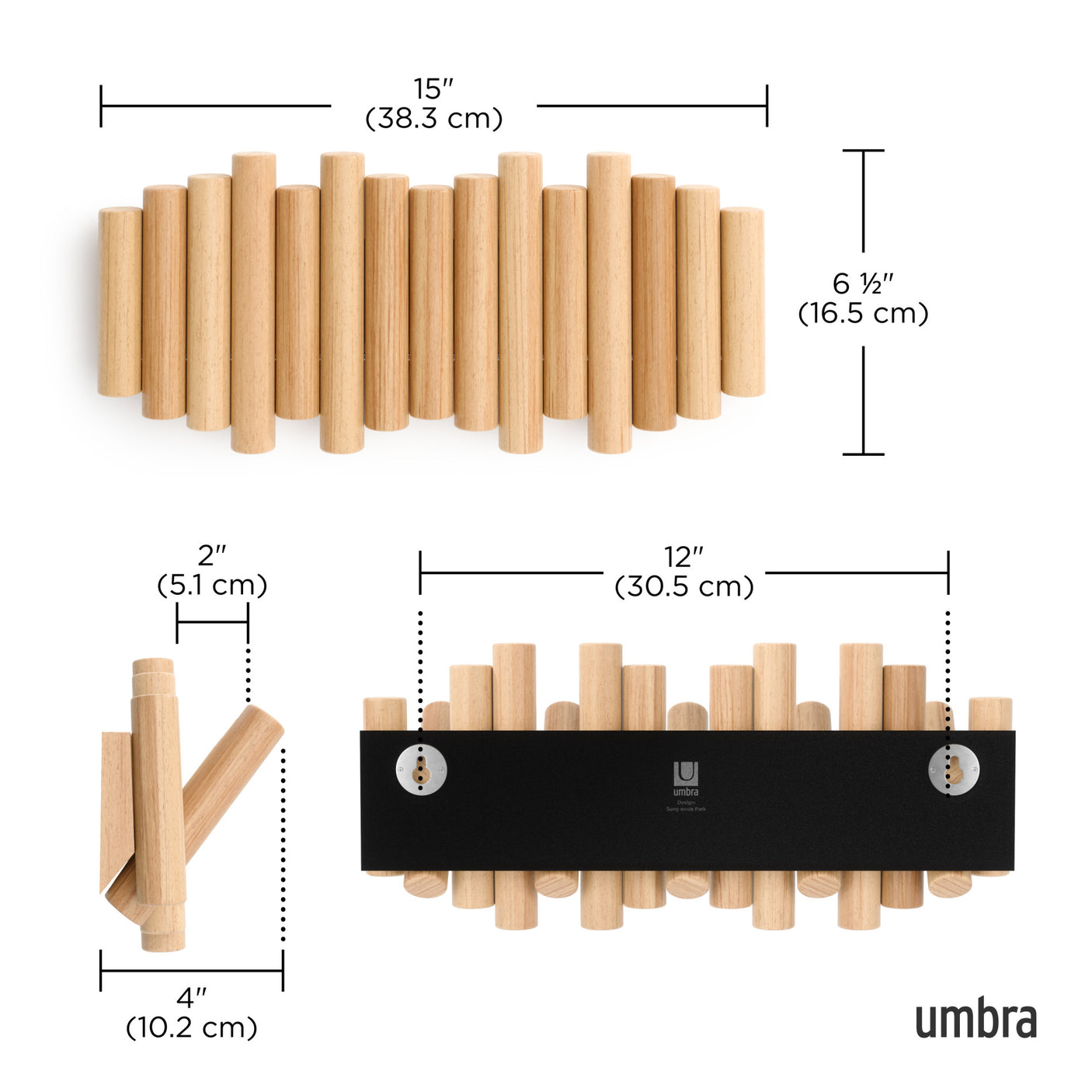 Wall Hooks | color: Natural | size: 5-Hook