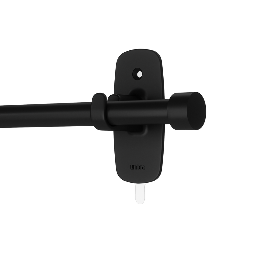 Single Curtain Rods | color: Matte-Black | size: 28-48" (72-122cm approx) | diameter: 5/8" (1.6cm approx)