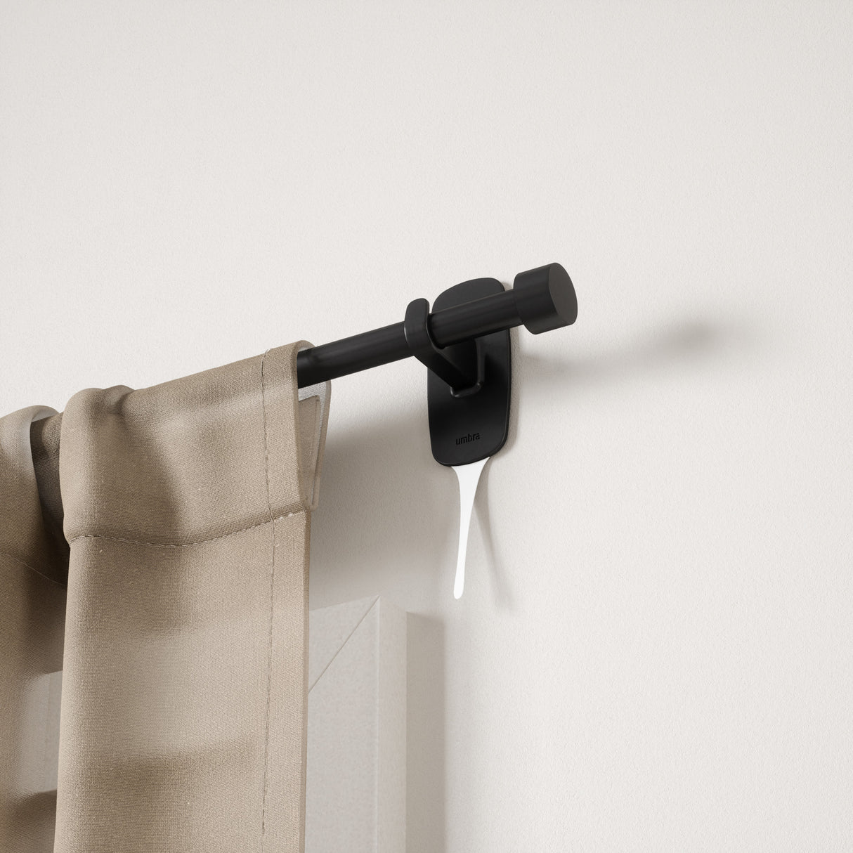 Single Curtain Rods | color: Matte-Black | size: 16-28" (41-71 cm approx) | diameter: 5/8" (1.6cm approx)