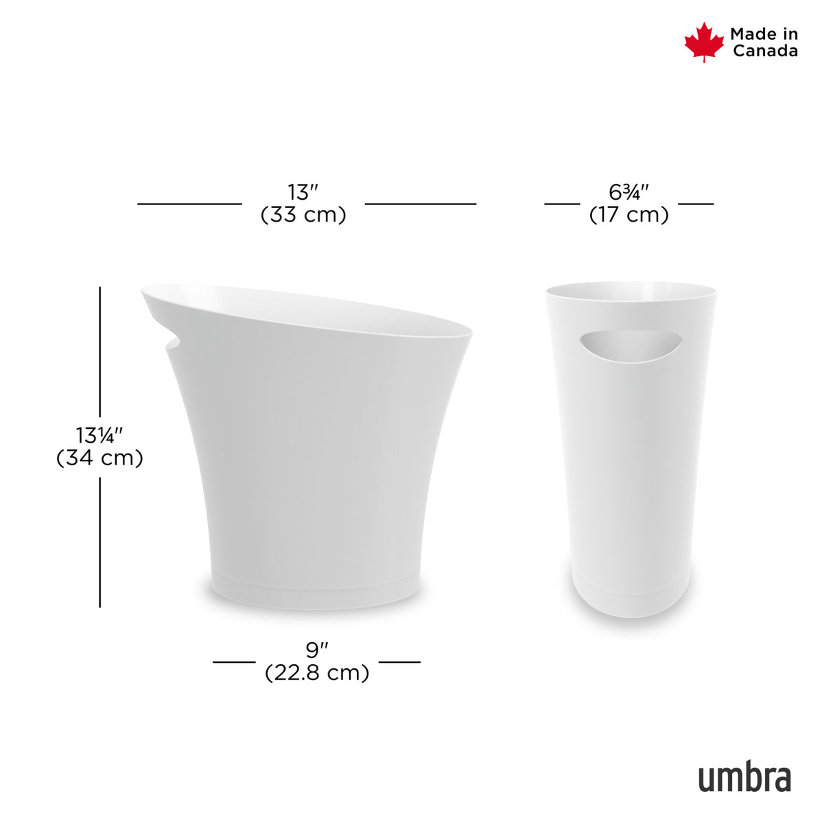 Bathroom Trash Cans | color: Metallic-White