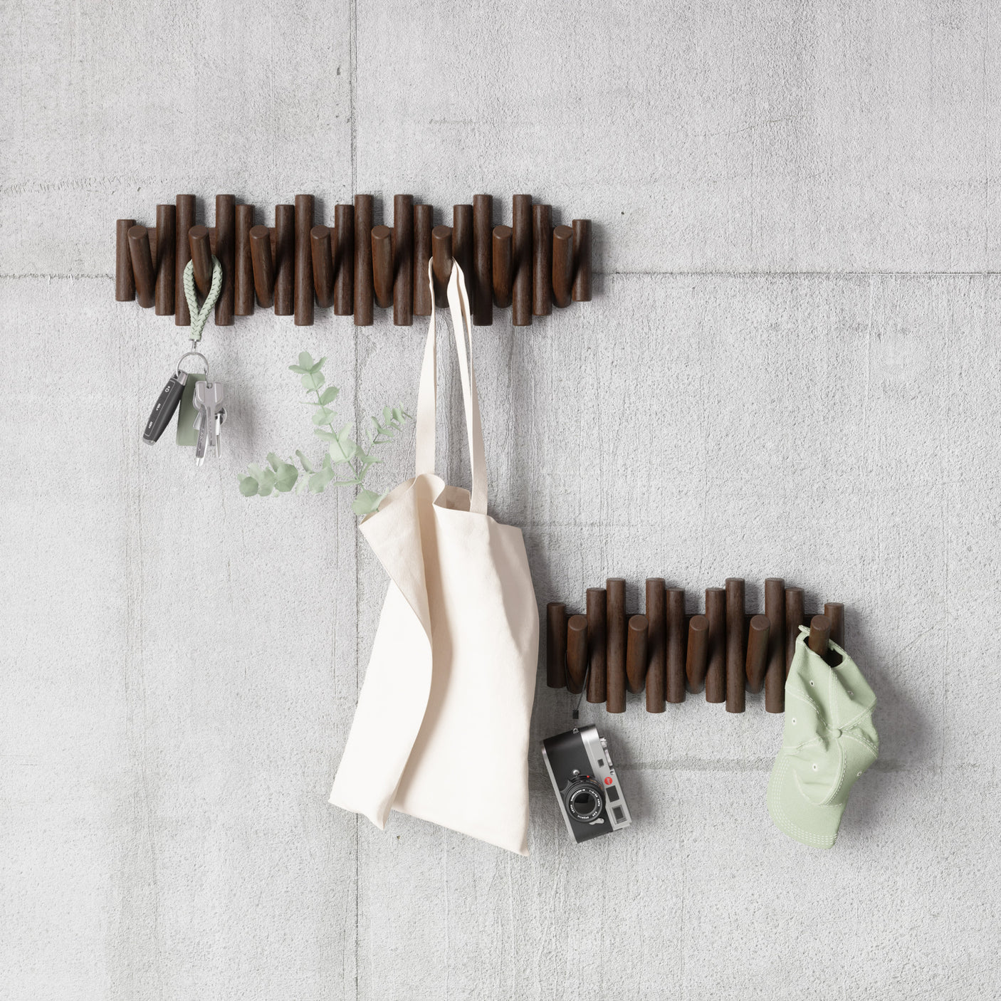 Wall Hooks | color: Aged-Walnut | size: 8-Hook