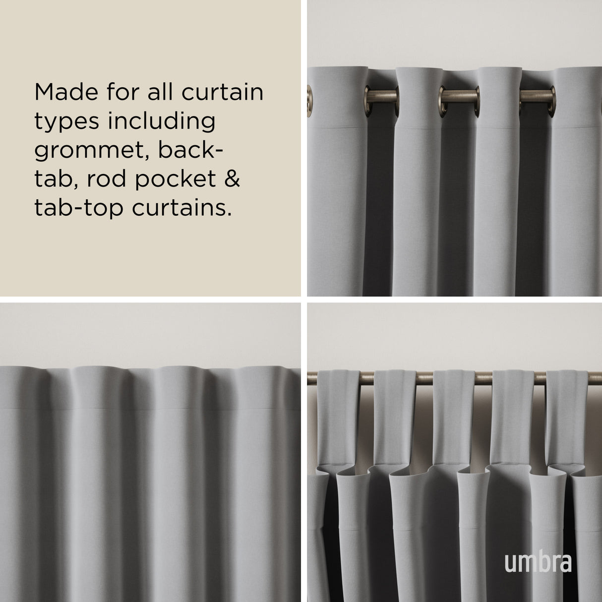 Single Curtain Rods | color: Nickel-Steel | size: 36-72" (91-183 cm) | diameter: 1 1/4" (3.2 cm)