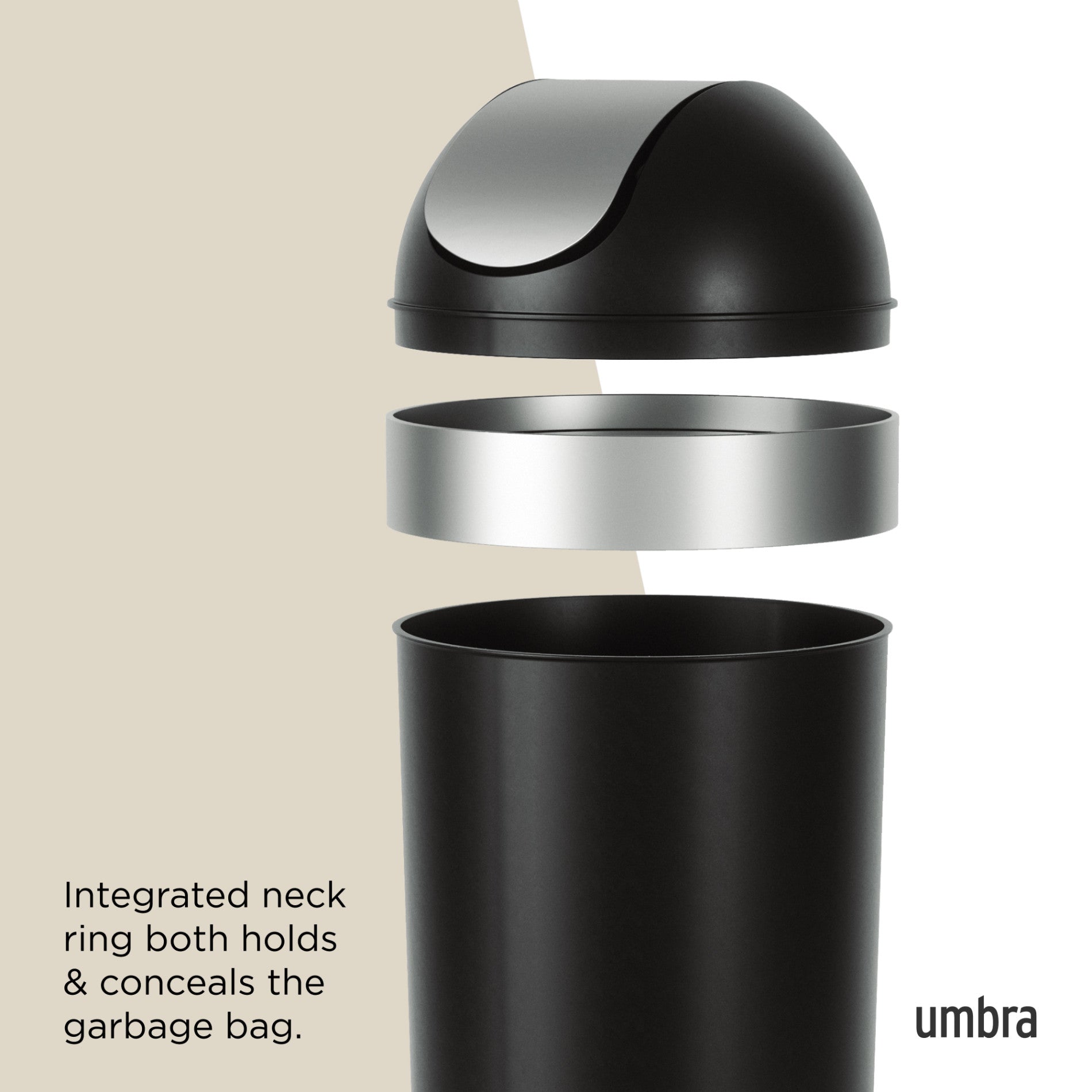 Venti Trash Can - Large, Easy-to-Use Garbage Can | Umbra
