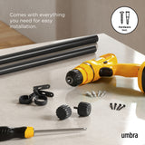 Single Curtain Rods | color: Matte-Black | size: 66-120" (168-305 cm) | diameter: 1" (2.5 cm)