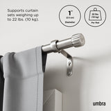 Single Curtain Rods | color: Nickel-Steel | size: 66-120" (168-305 cm) | diameter: 1" (2.5 cm)