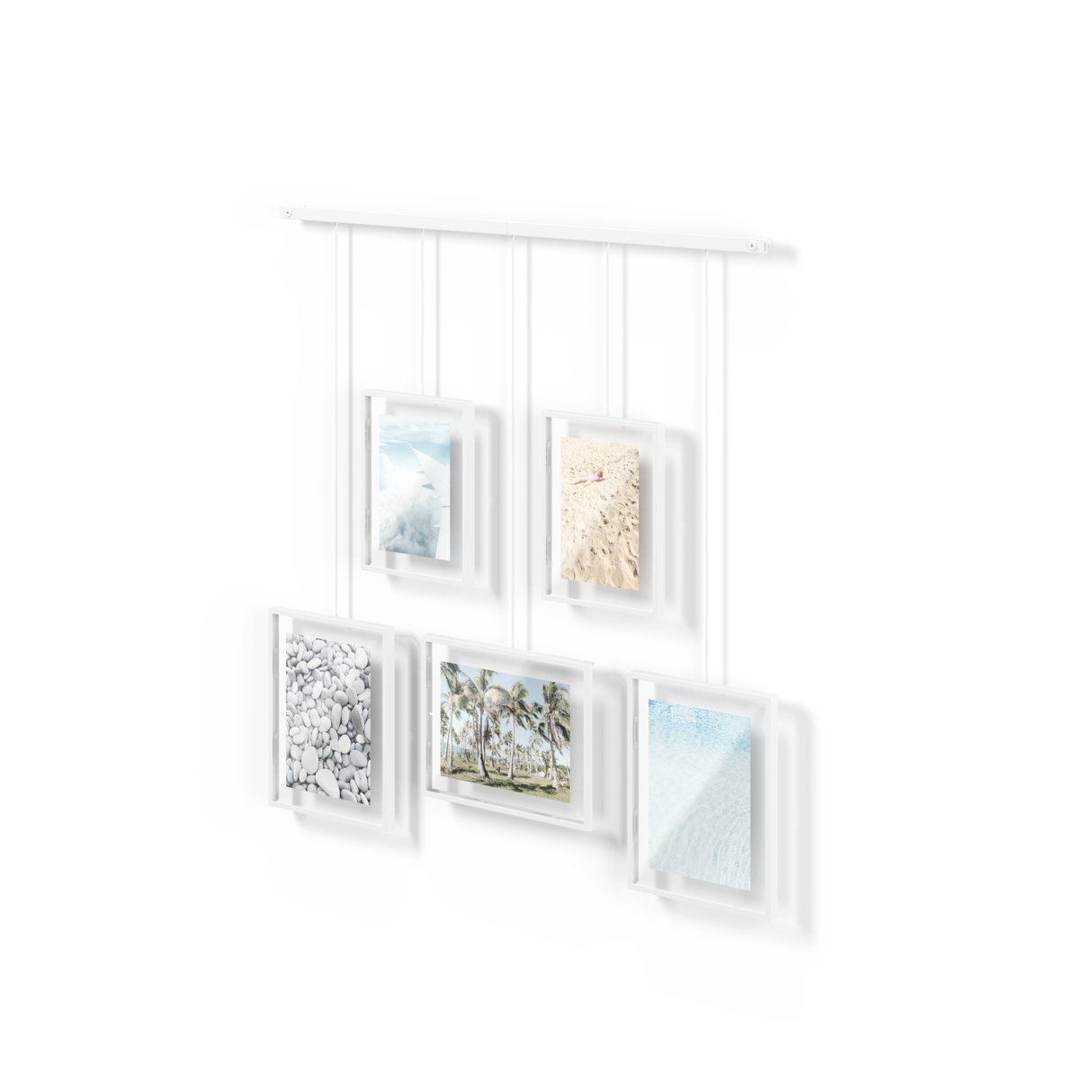Umbra Exhibit Picture Frame Gallery Set Adjustable Collage Display for 5 Photos, Prints, Artwork & More