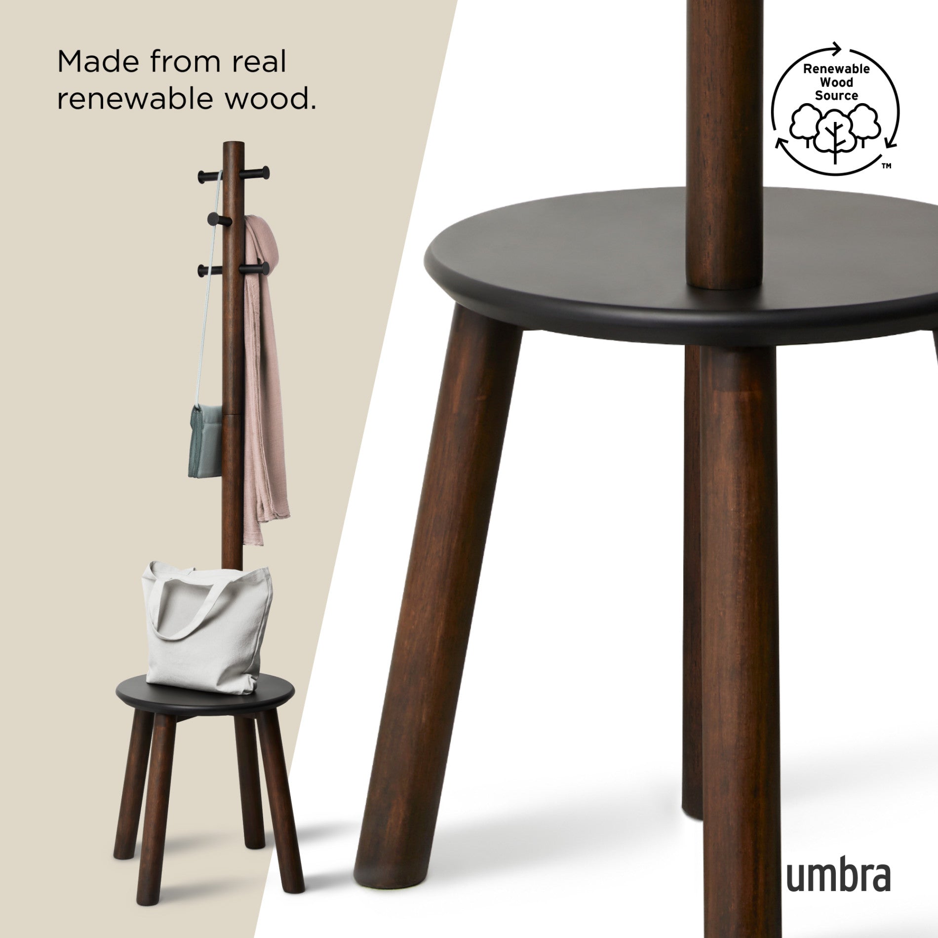 Pillar Stool & Coat Rack - The Ultimate Space Saver | Umbra