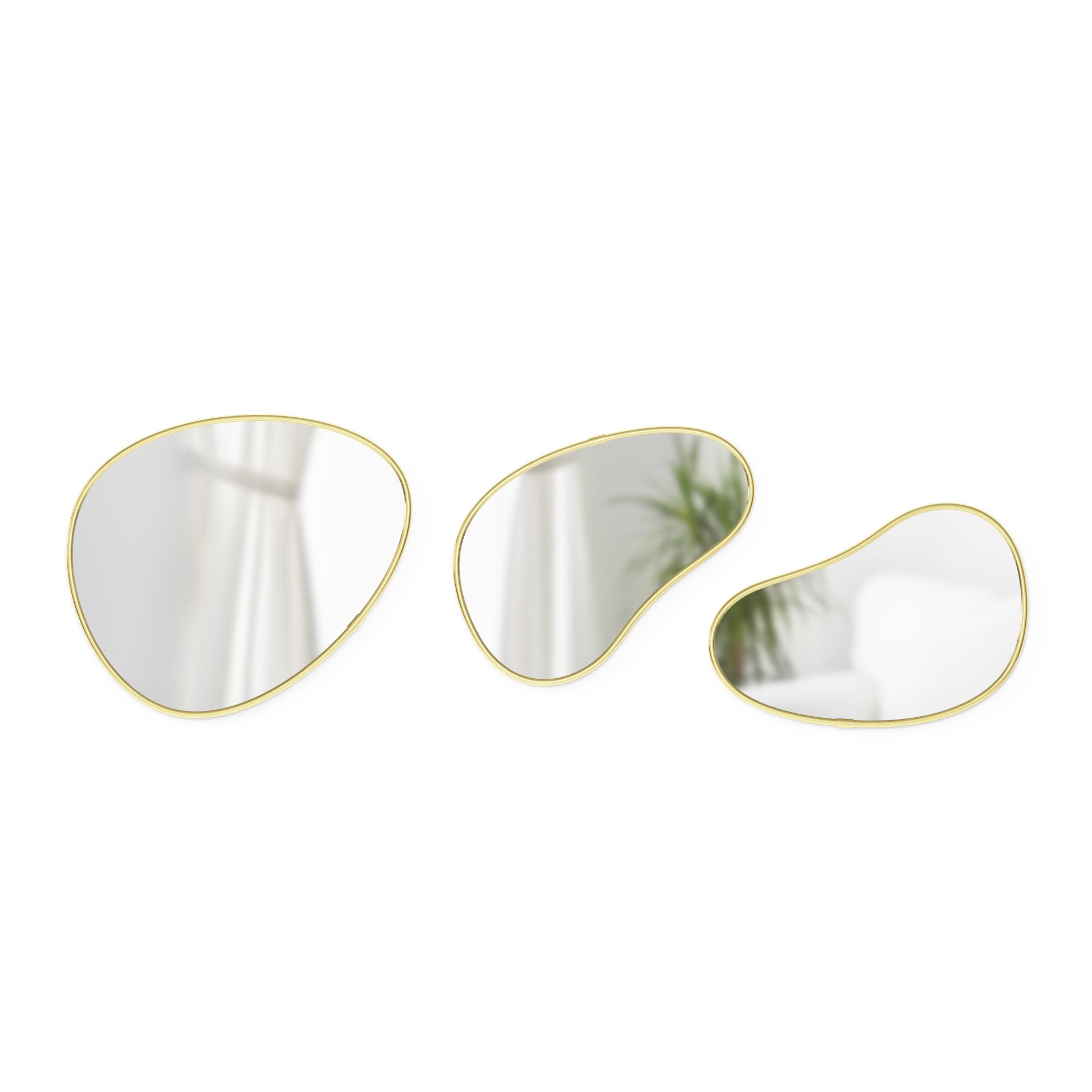 Organic Shaped Mirrors Set of 3 | Small Decorative Mirrors Organic Shaped Mirrors Set of 3 | Small Decorative Mirrors