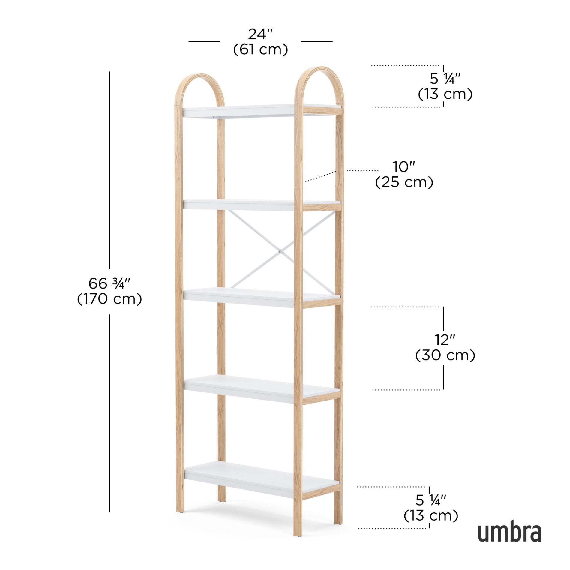 Bellwood Five Tier Shelf - Modern Freestanding Shelf Unit | Umbra