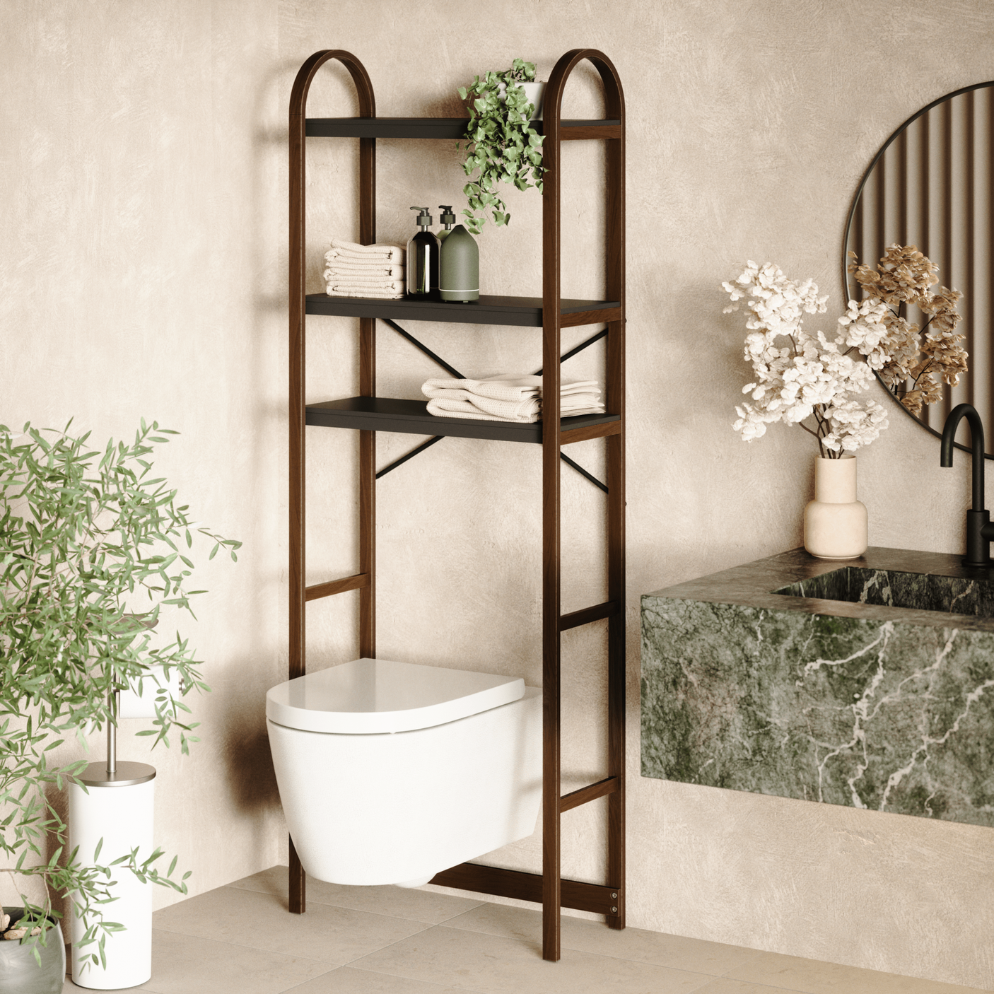 トイレ収納 wood iron shelf ss Bellwood Over-the-Toilet Shelf Storage | Pottery Barn Teen