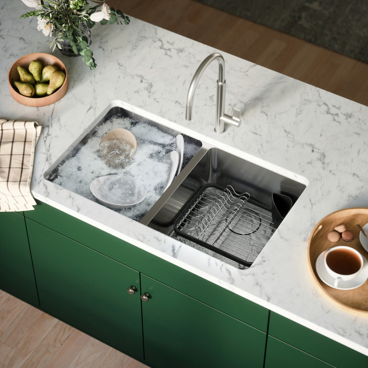 Dish Drainer Draining Board For Undermount Sink Sinkin Dish Rack