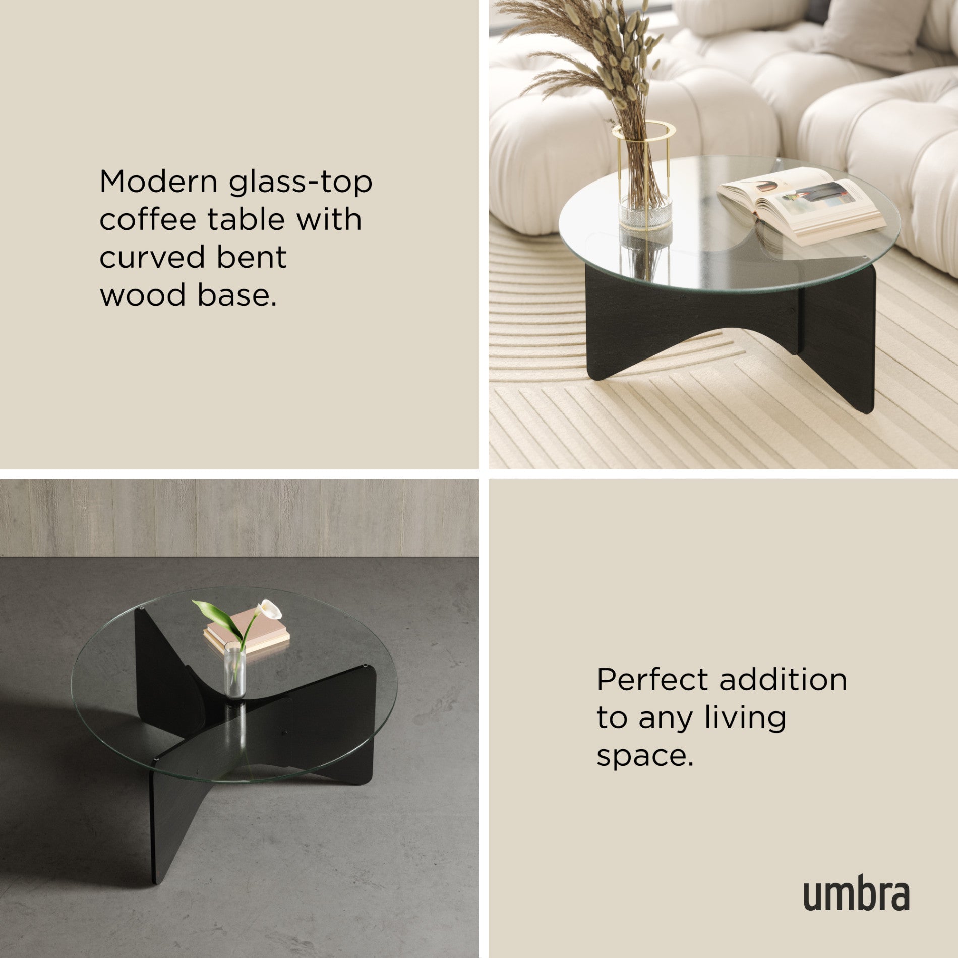 【bm】umbra ガラスローテーブル Madera Coffee Table – Modern Glass Coffee Table | Umbra