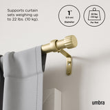 Single Curtain Rods | color: Gold | size: 36-66" (91-168 cm) | diameter: 1" (2.5 cm)