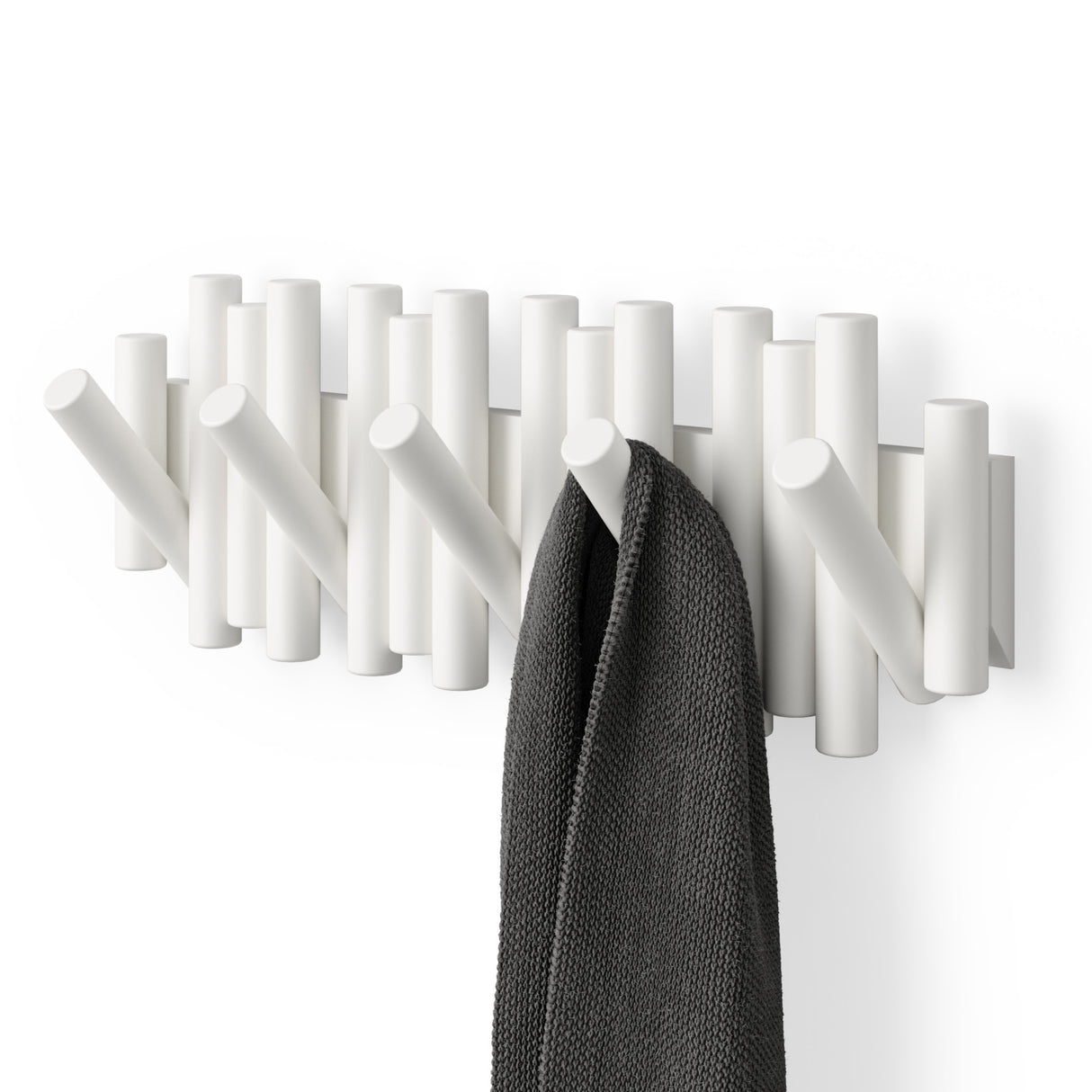 Wall Hooks | color: White | size: 5-Hook