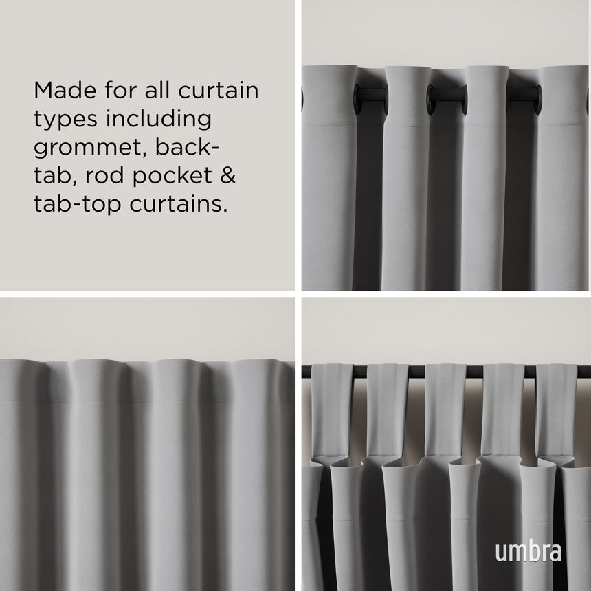 Single Curtain Rods | color: Matte-Black | size: 16-28" (41-71 cm approx) | diameter: 5/8" (1.6cm approx)