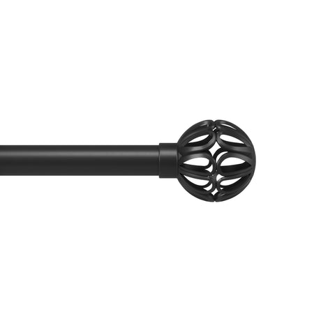 Single Curtain Rods | color: Matte-Black | size: 42-120" (107-305 cm) | diameter: 1" (2.5 cm)