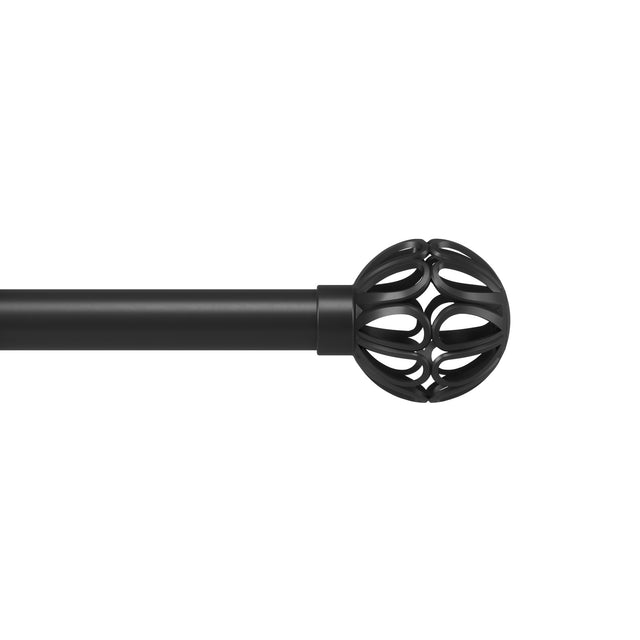 Single Curtain Rods | color: Matte-Black | size: 42-120" (107-305 cm) | diameter: 1" (2.5 cm)
