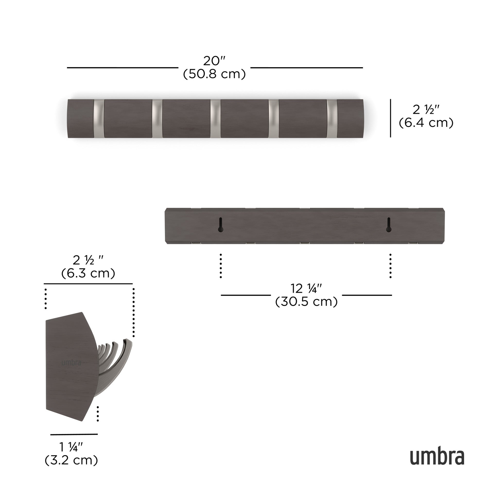 FLIP 5 Wall Mounted Hook - Coat Rack & Wall Hooks | Umbra