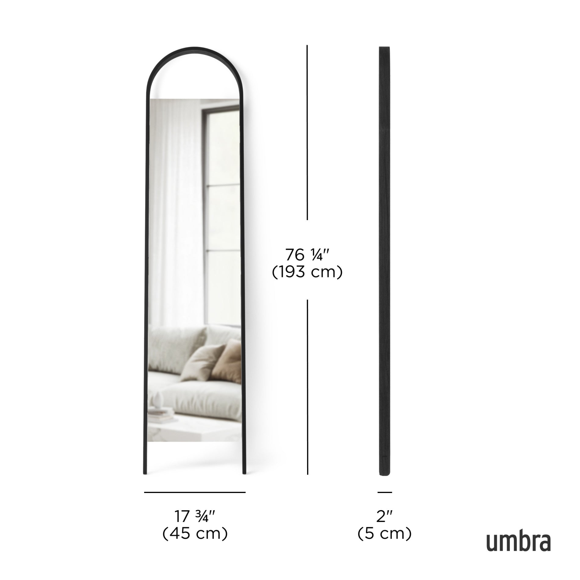 Bellwood Leaning Mirror - Natural Wood Mirrors | Umbra