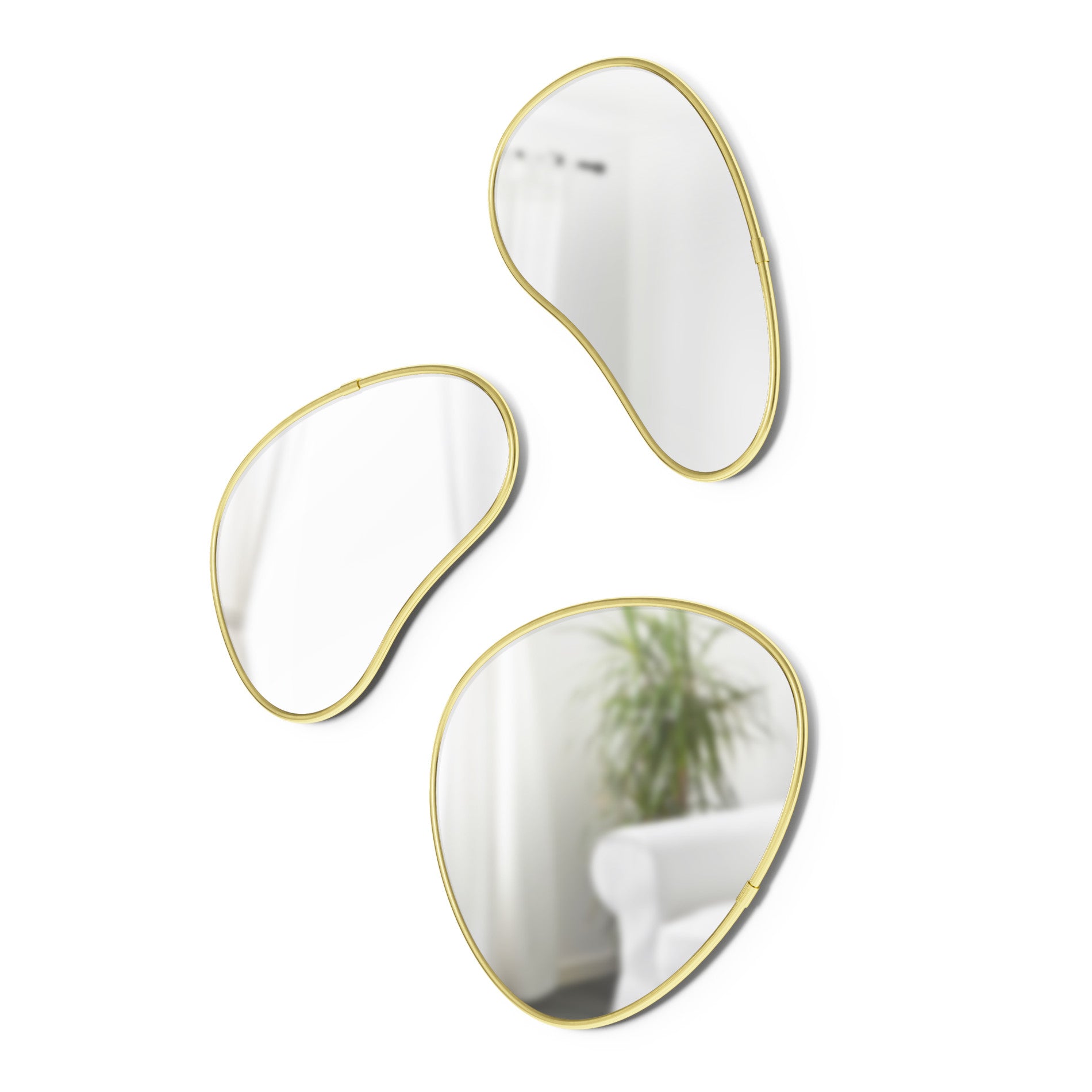 Organic Shaped Mirrors Set of 3 | Small Decorative Mirrors | Umbra