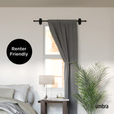 Single Curtain Rods | color: Matte-Black | size: 28-48" (72-122cm approx) | diameter: 5/8" (1.6cm approx)