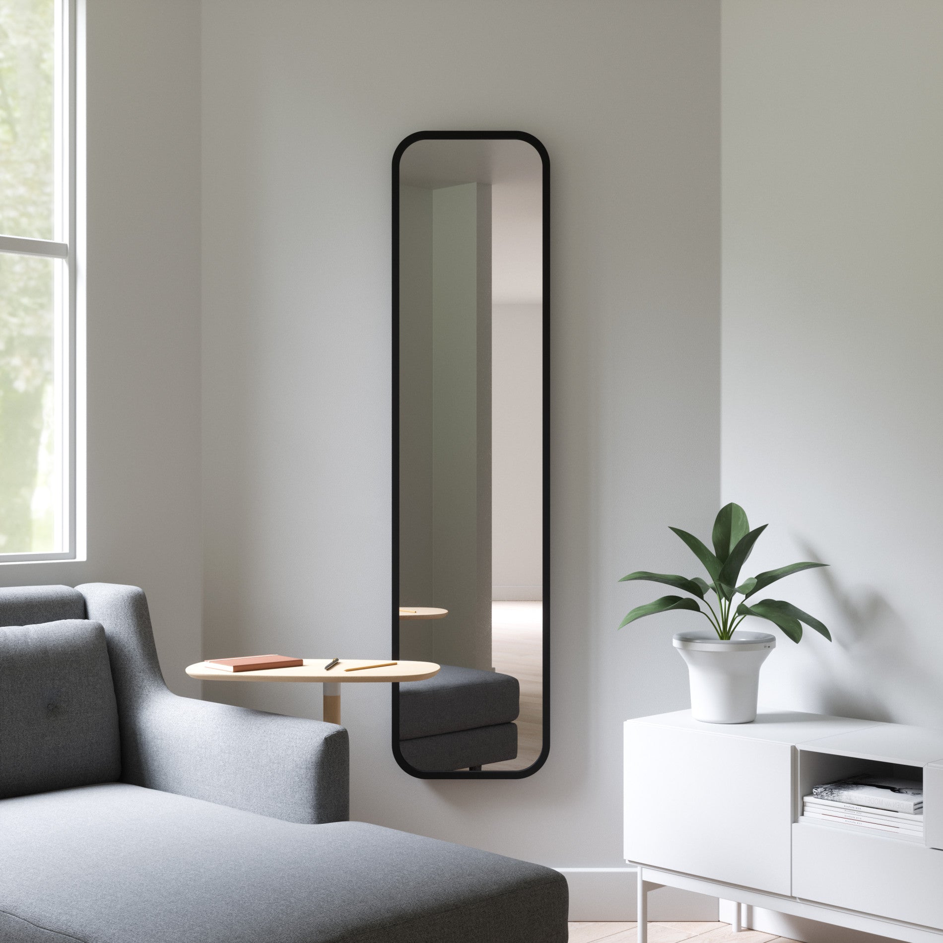 Full Length Leaning Mirror - Hub By Umbra Full Length Leaning Mirror - Hub By Umbra