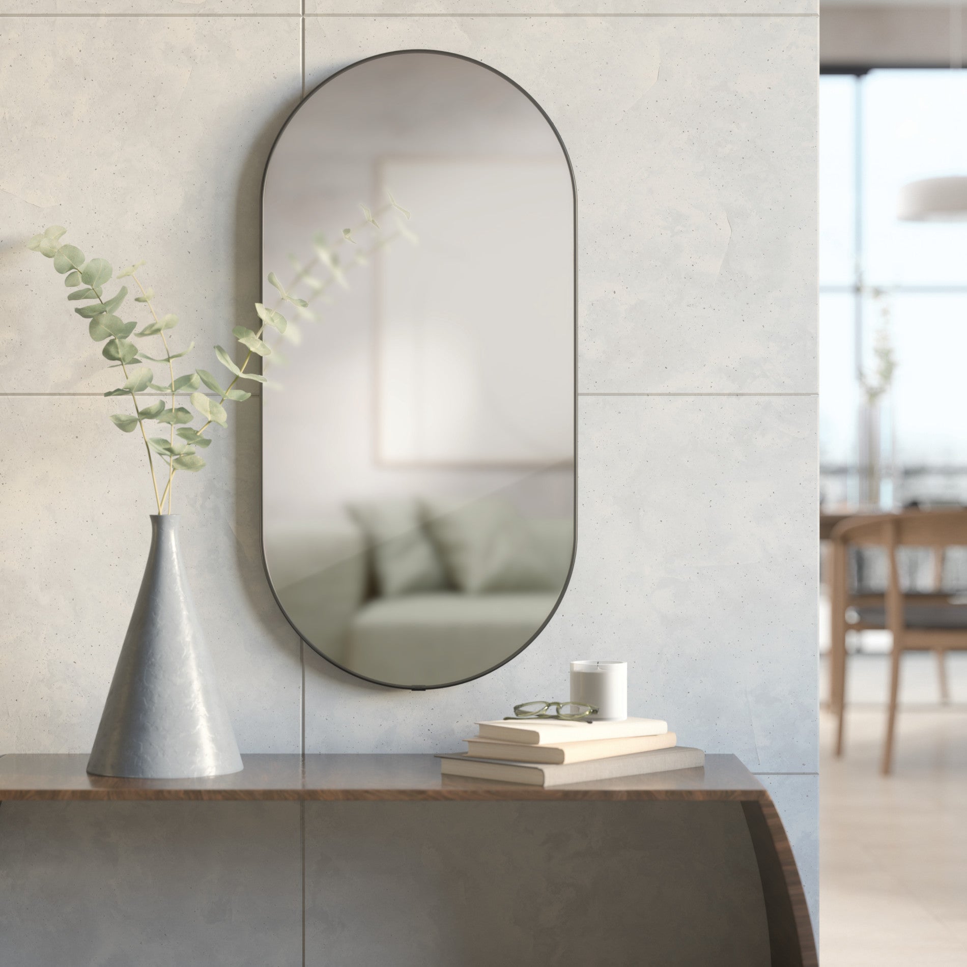 Hubba Pill Mirror | Pill Shaped Wall Mirror | Umbra
