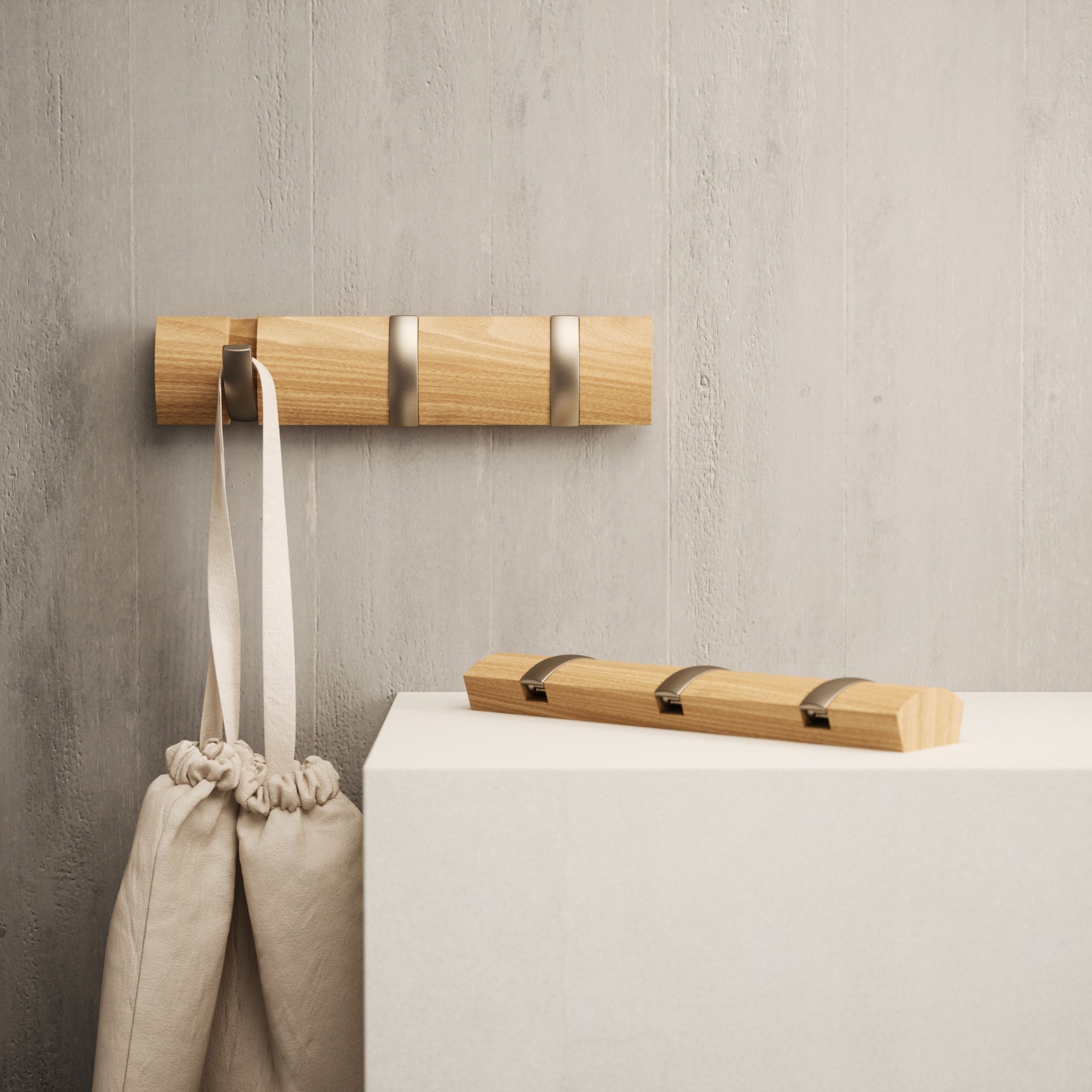 Flip 3 Wall Mounted Coat Rack - Hanging Space When You Need It