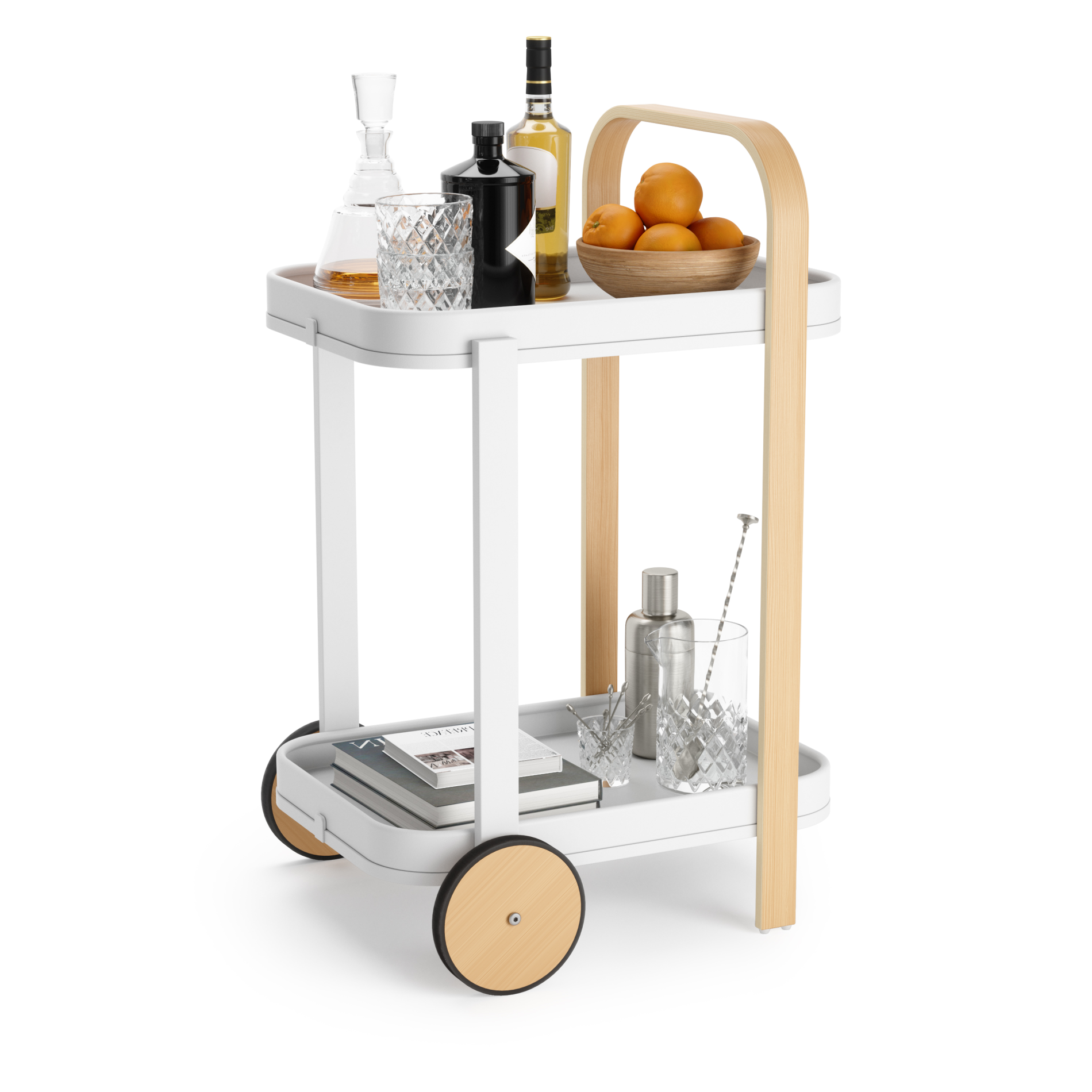 Amazon.com - 4 Tier Bar Cart for Home with Wheels,Home Bar