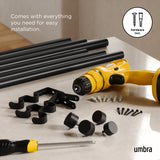Double Curtain Rods | color: Brushed-Black | size: 120-180" (305-457 cm) | diameter: 1" (2.5 cm)