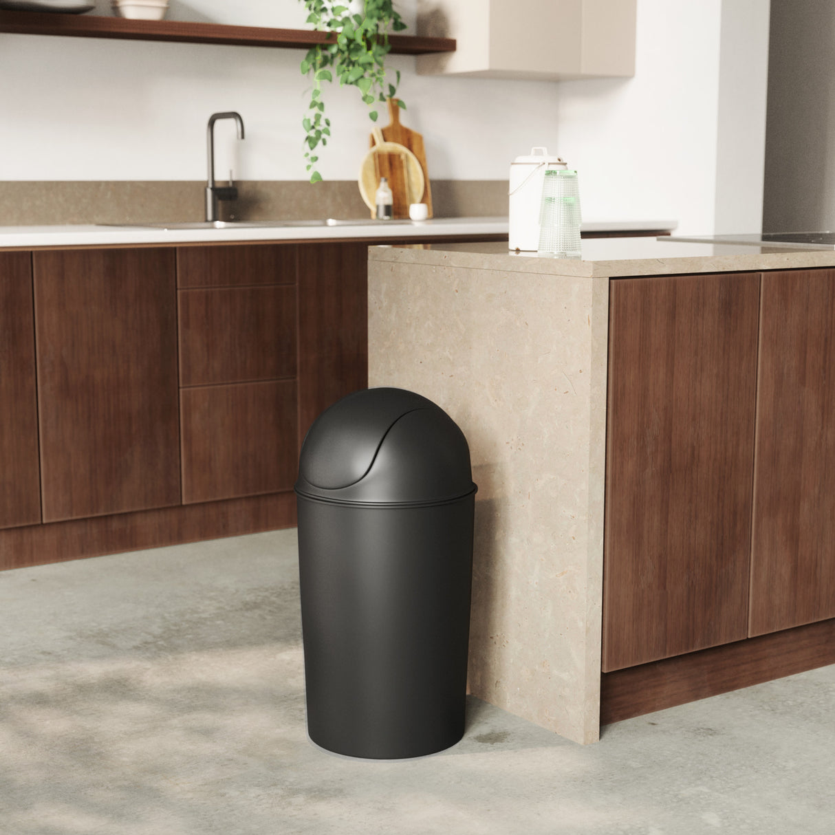 Kitchen Trash Cans | color: Black | Hover