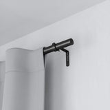 Single Curtain Rods | color: Matte-Black | size: 64-128" (162-325 cm) | diameter: 1" (2.5 cm) | Hover